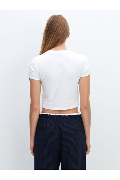 LC Waikiki Crew Neck Printed Women's Crop