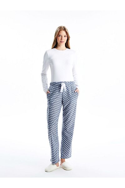 LC Waikiki Women's Fleece Pajama Bottoms with Elastic Waist Polka Dot