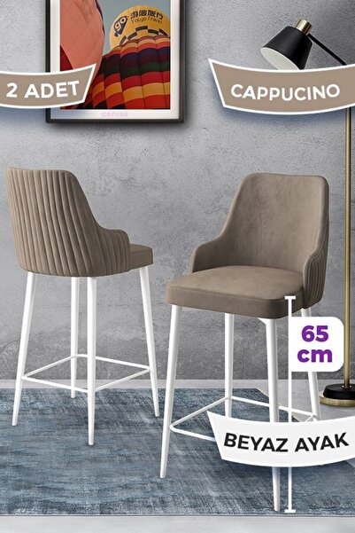 Canisa Tera Serisi 2 Cappucino Sandalye 65 Cm Ada Mutfak Bar Sandalyesi Babyf...