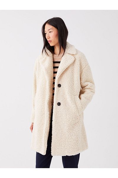 LC Waikiki Bunda Límec Pevný Dlouhý rukáv Dámský Teddy Coat