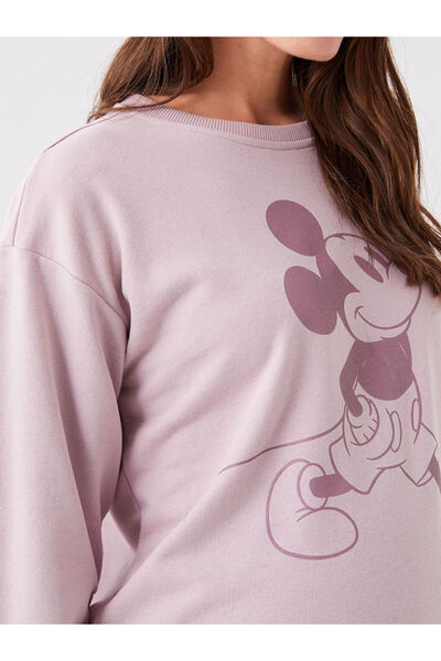 LC Waikiki Těhotenská mikina s dlouhým rukávem s potiskem Mickey Mouse Crew Neck