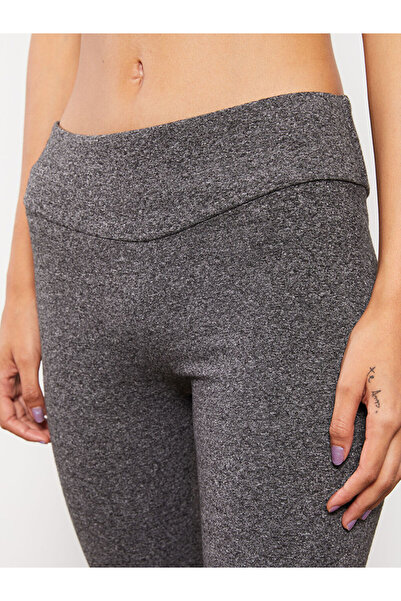 LC Waikiki Anthracite Women's Elastic Waist Plain Sports Leggings