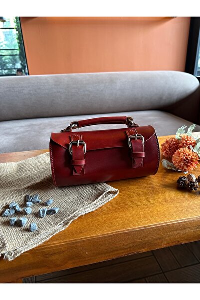 Leather Anatolia Hakiki Deri Kadın Omuz Çantası, Deri Silindir El Çantası, Ka...