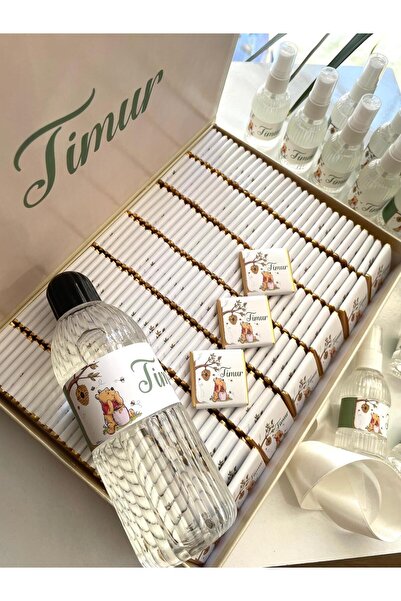 Minemiss Tasarım Lüks Kutulu İsme Özel Tasarımlı Kız-Erkek Bebek Çikolatası 7...