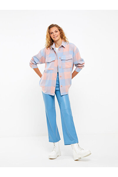 LC Waikiki Καρό μακρυμάνικο oversize γυναικείο πουκάμισο ξυλοκόπο