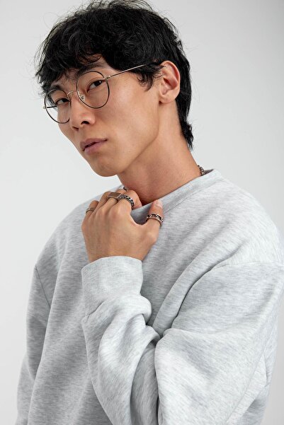 NOMARC Світло-сірий светр з коміром-стійкою та шардом