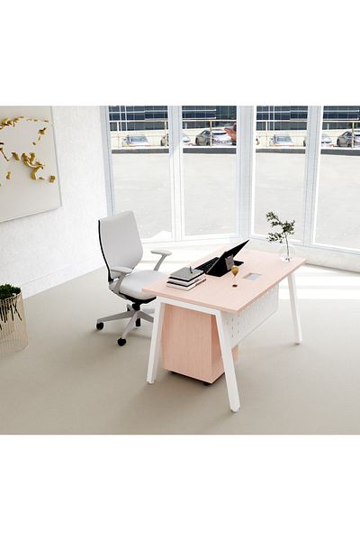 Mahmayi Bentuk 139-16 Oak Modern Workstation