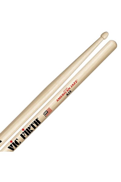 VIC FIRTH Hickory Vicfırth AJ3 - 0.545"x16 Baguette/Stick (Pair), Long Tape