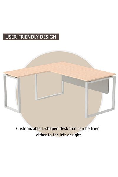Mahmayi Carre 5114l Oak Modern Workstation Without Drawer