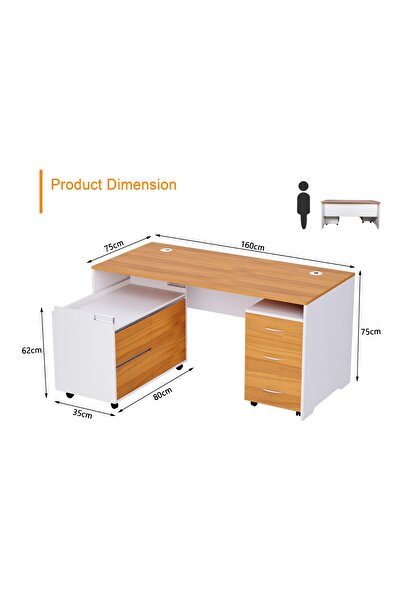 Mahmayi Zelda 246-16L Contemporary Office Desk