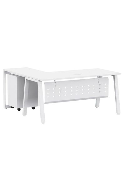 Mahmayi Bentuk 139-16L White Modern Workstation
