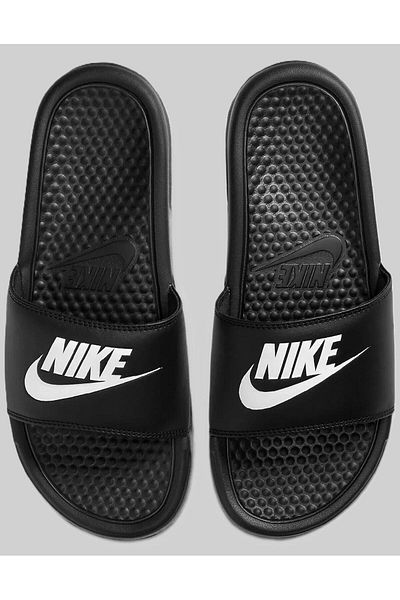 Nike Futura Benassi Slide Μαύρες γυναικείες μαύρες παντόφλες με μονό λουράκι