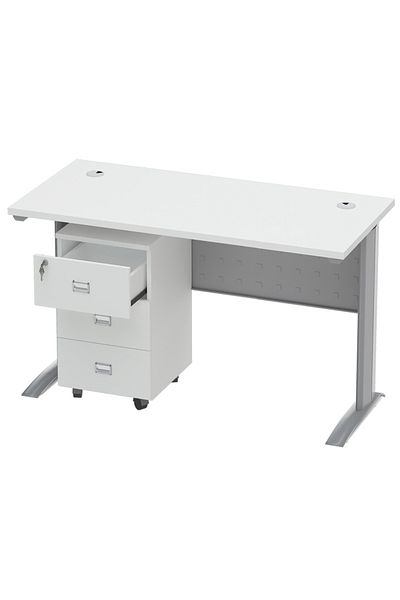 Mahmayi Stazion 1260 Modern Office Desk White with drawers