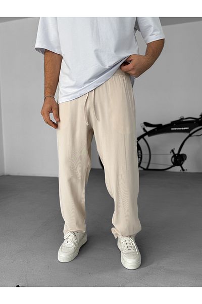 BYBASICMAN Beige Baggy Pants - Double Fabric Ke-7000