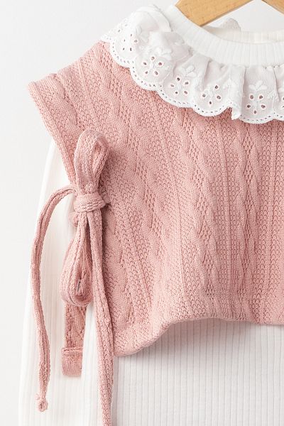 Banamio Nancy Scalloped Collar Spanish Leg Knitwear Triple Set