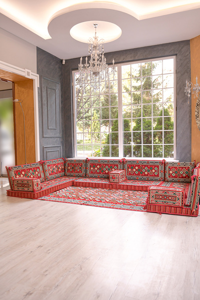 BAKIRÖZÜ HOME Şark Köşesi Takımı Konsepti Kırmızı Şili Modeli Koltuk Takımı S...