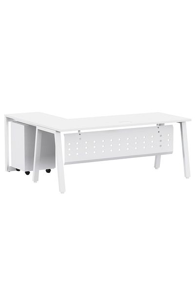Mahmayi Bentuk 139-18L White Modern Workstation