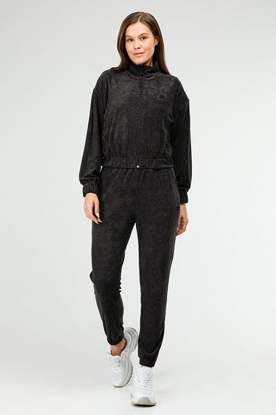 speedlife Anthracite Hooded Modal Towel Tracksuit Set - Elastic Leg Sa-2698