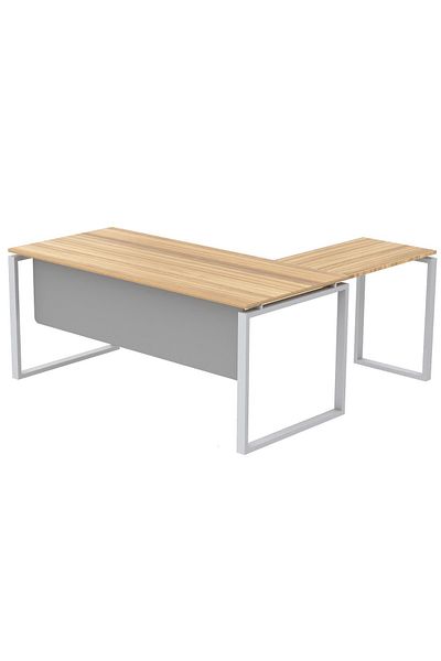 Mahmayi Carre 5116L L-Shaped Modern Workstation Desk without Drawer Coco Bolo Ideal for Home