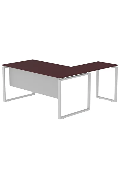 Mahmayi Carre 5116L L-Shaped Modern Workstation Desk without Drawer Apple Cherry Ideal for Home
