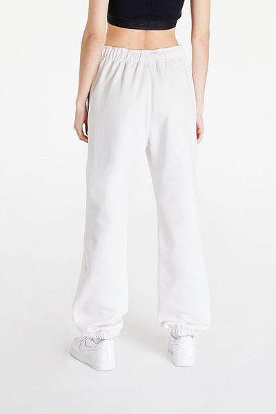 Nike Ψηλόμεσο φαρδύ γυναικείο παντελόνι - Solo Swoosh Fleece Pant, Βαμβακερό με επένδυση, Off White