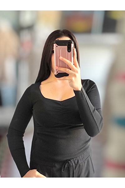 Sublime Butik Bluză de damă, fără bretele, detaliată, care se lipește de corp