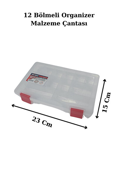 intoku Şeffaf Organizer Malzeme Çantası 12 Bölmeli Hırdavat Çantası