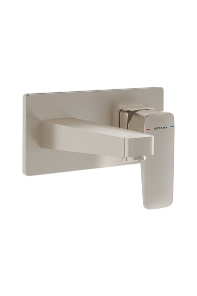 Artema Root Square A4273834 Ankastre Lavabo Bataryası, Sıva Üstü, Fırçalı Nikel