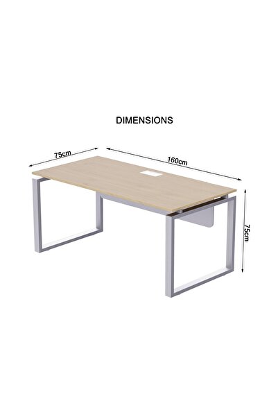 Mahmayi Carre 5116 Modern Workstation without Drawer Computer Desk Natural Davos Oak Ideal for Home