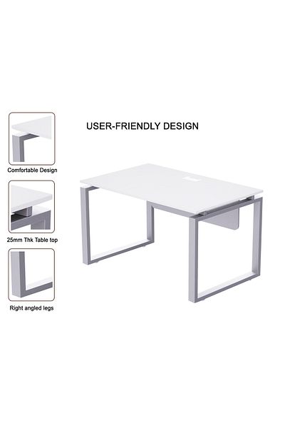 Mahmayi Carre 5112 White Modern Workstation without drawer
