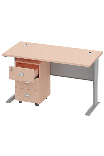 Mahmayi Stazion 1260 Modern Office Desk Oak with drawers
