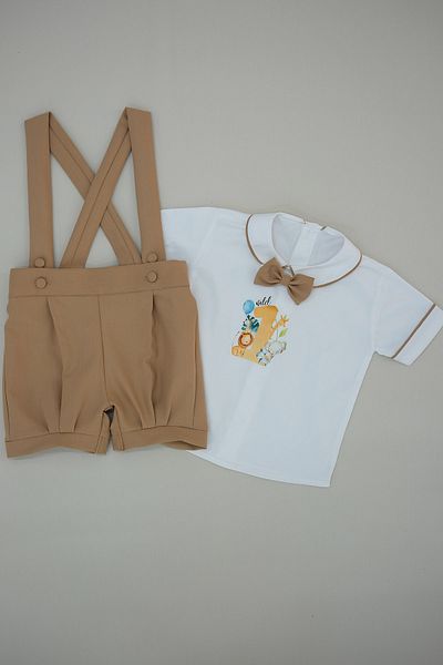 annerüyası 1 Year Old Safari Print Shorts Salopette Suit