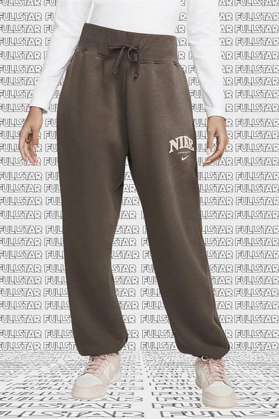 Nike Phoenix Fleece High Waisted Oversized Women's Sweatpants Brown