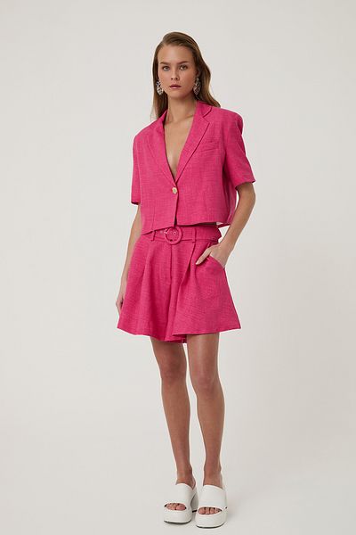 Quzu Belt Detailed Mini Shorts Pink