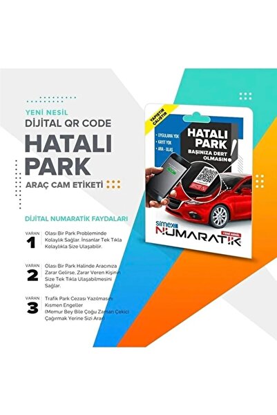 Hanedanev Numaratik Qr Okuyucu Hatalı Park Cam Etiketi Sticker Numaranız Görünmez