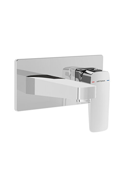 Artema A42738 Model Root Square Built-In Sink - Surface Mounted, Chrome Faucet
