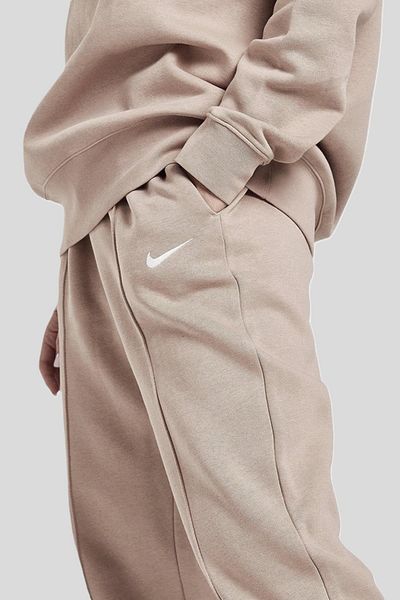 Nike Αθλητικά ρούχα Loose Fit Παντελόνι Φαρδύ και Μακρύ Μπεζ Φούτερ