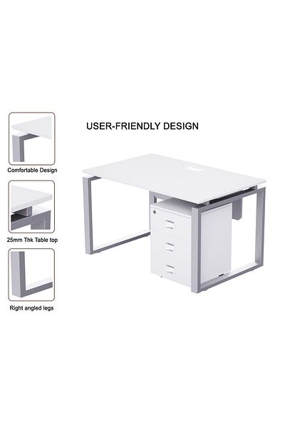 Mahmayi Carre 5114 White Modern Workstation