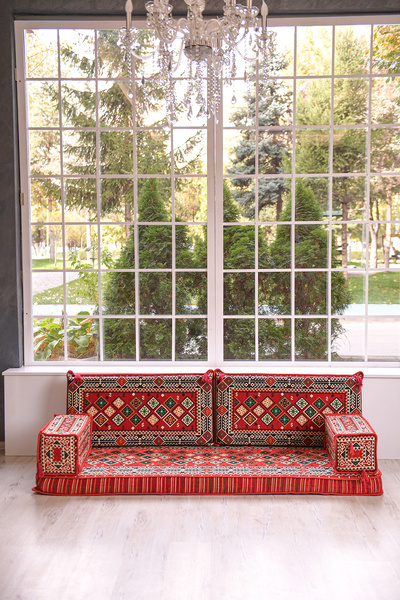 BAKIRÖZÜ HOME Şark Odası Takımı , Şark Köşesi Minderi Takımı (sünger Dahil) K...