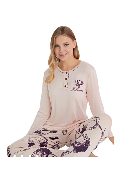 Olivera Dfn1623 Model Long Sleeve Women's Pajamas Set