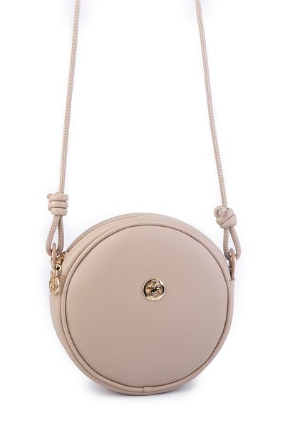 Nas Bag Geantă rotundă ovală de vară din piele pentru femei - aspect de paie, nisip Luna