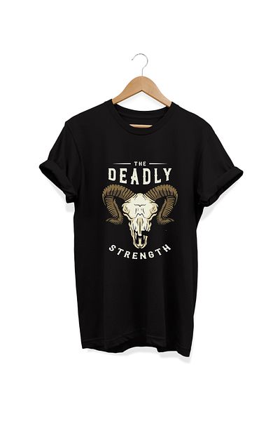 remonz Βαμβακερό μπλουζάκι με στάμπα Deadly Strength - Crew Neck, Plus Size