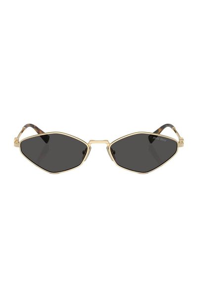 Miu Miu 56Zs Zvn5S0 56 Women's Geometric Gold Metal Sunglasses