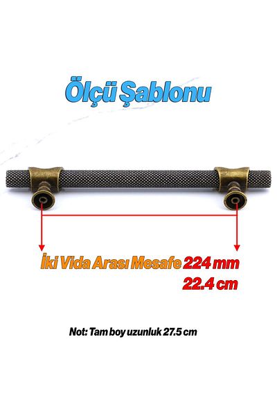 Badem10 Arsin Antique Metal Galben Antic 224 Mm - 22,4 Cm Mobilier Bucătărie Sertar Dulap Mâner Dulap