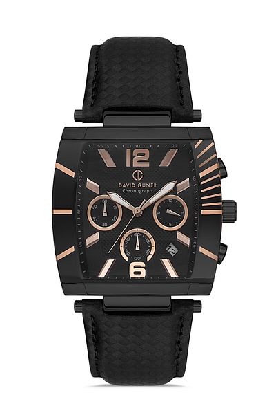 DAVID GUNER Black Dial with Black Coating Men's Watch Dg-8056Gb-G2