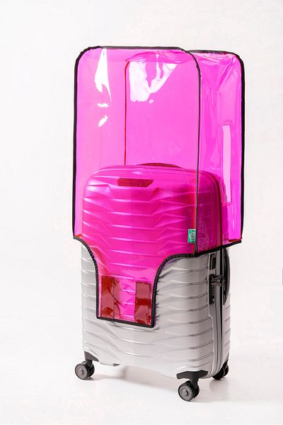 Trink Çanta Transparent Suitcase Cover and Suitcase Cover * Neon Pink Color Pvc *