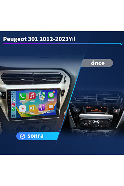 Dobest Peugeot-301 (2012-2023Yıl) Kablosuz Carplay/Navigasyon/gps/Geri vites ...