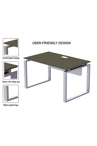 Mahmayi Carre 5112 Modern Workstation without Drawer  Desk Grey Ideal for Home