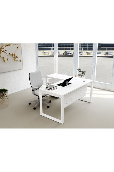 Mahmayi Vorm 136-16L White Modern Workstation