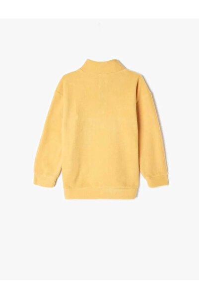 Koton Erkek Çocuk Polar Sweatshirt Dik Yaka 5WKB10214TK Hardal